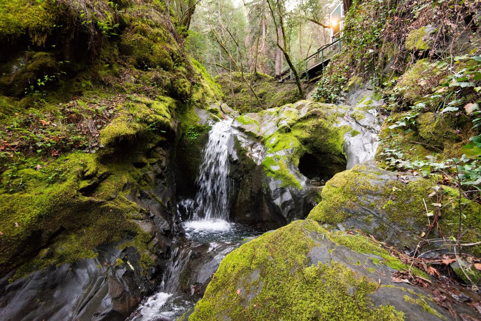 Waterfall and natural pools below Fern Falls